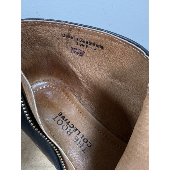 The Root Collective Made by Hand Leather Ankle Boots Black Sz 9 Guatemala Zip - Picture 5 of 7
